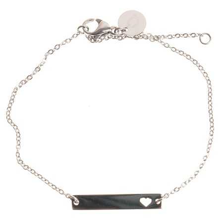 HEART PLATE CHAIN STEEL BRACELET