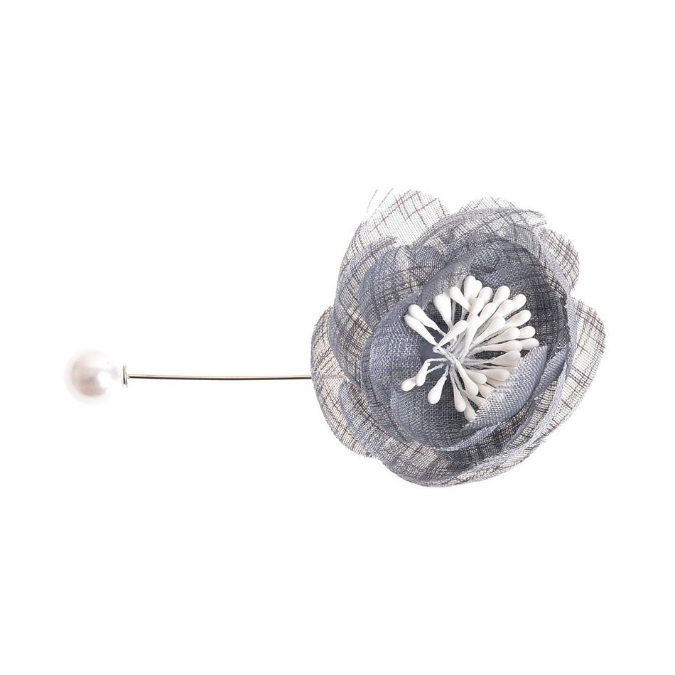 BROCHE AGUJA FLOR PERLA