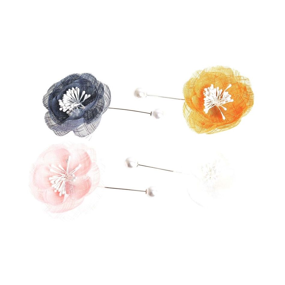 PEARL FLOWER NEEDLE BROOCH