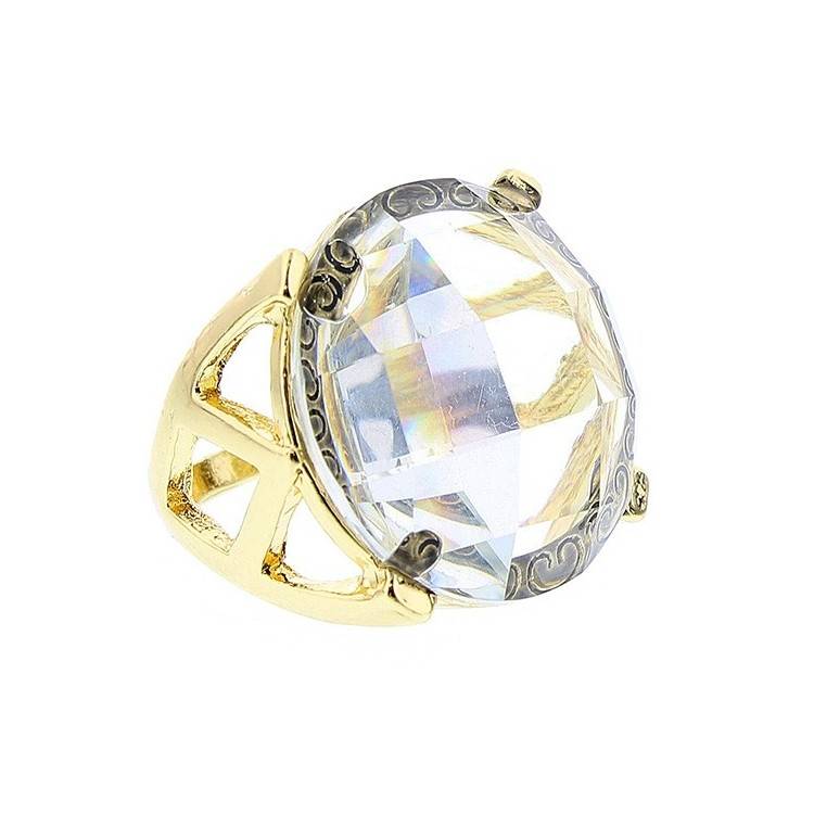 ANILLO METAL RESINA FACETADA