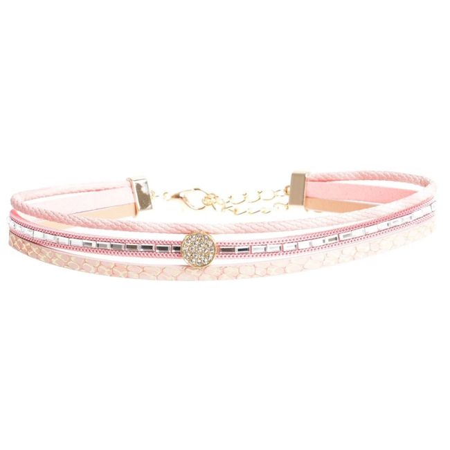 CHOKER TRES TIRAS POLIPIEL STRASS