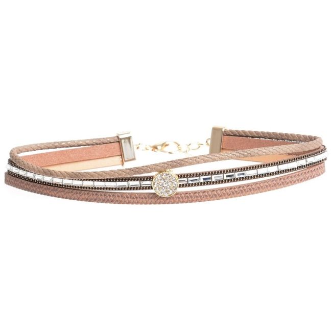 CHOKER TRES TIRAS POLIPIEL STRASS