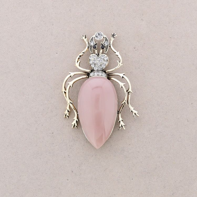 INSECT METAL RESIN STRASS BROOCH