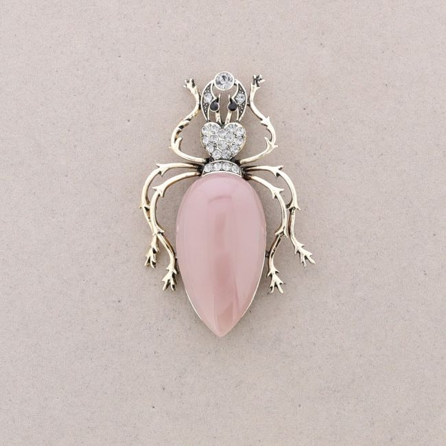 INSECT METAL RESIN STRASS BROOCH