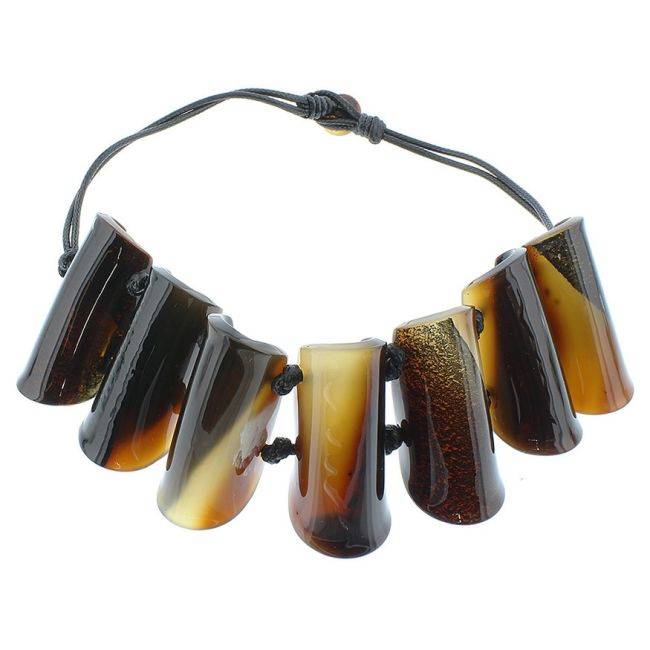 HORN FINISH RESIN SHORT NECKLACE