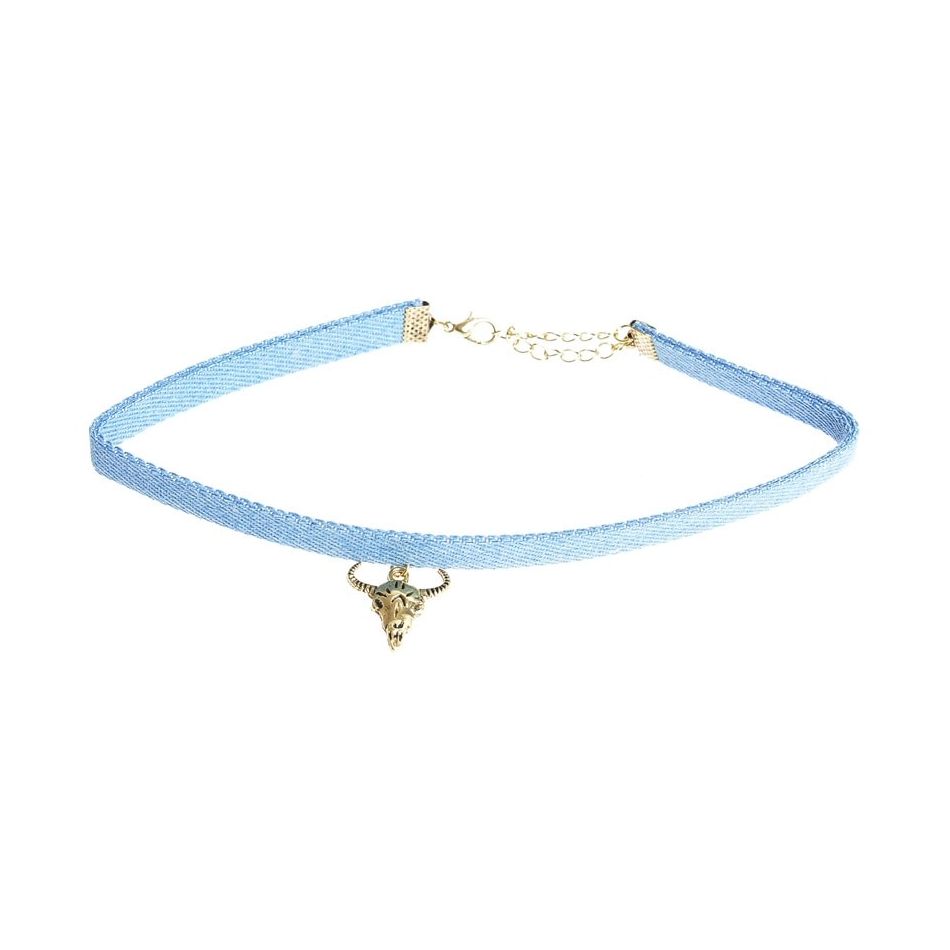 CHOKER COLGANTE METAL CABEZA DE TORO