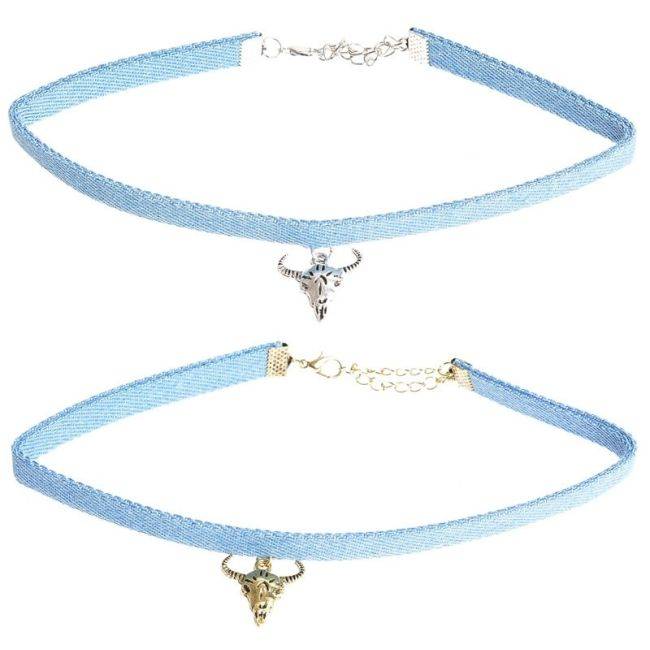 CHOKER COLGANTE METAL CABEZA DE TORO