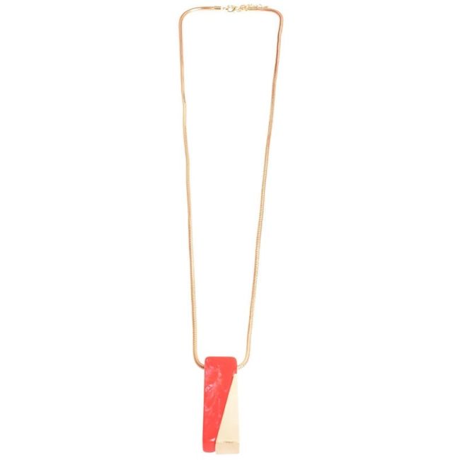 LONG NECKLACE METAL RESIN PENDANT