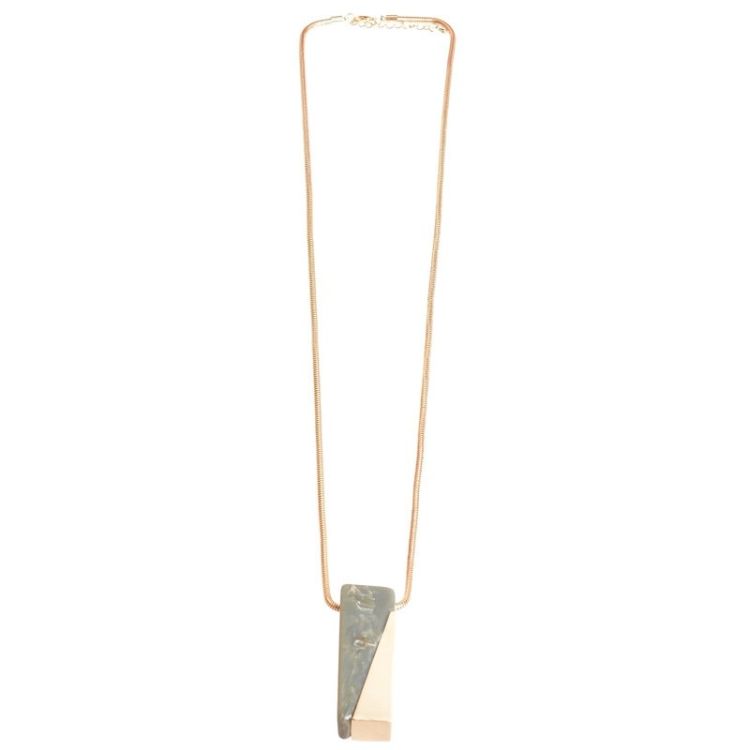 LONG NECKLACE METAL RESIN PENDANT 2