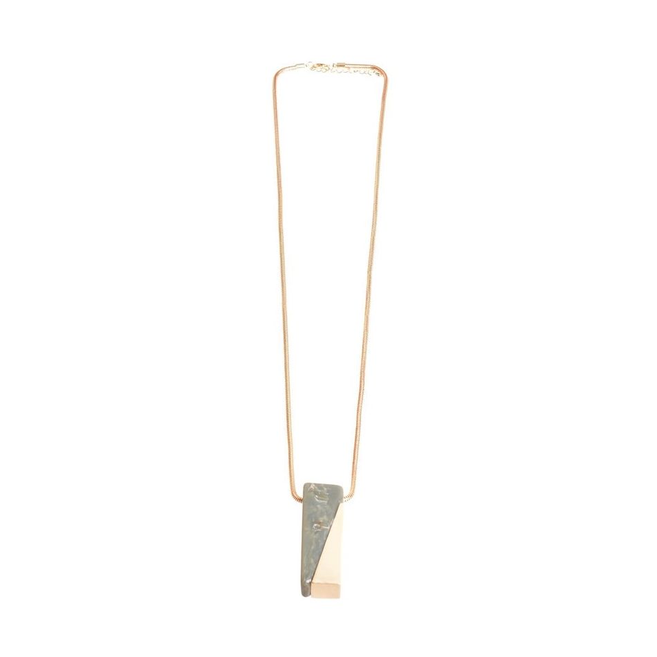 COLLAR LARGO COLGANTE METAL RESINA