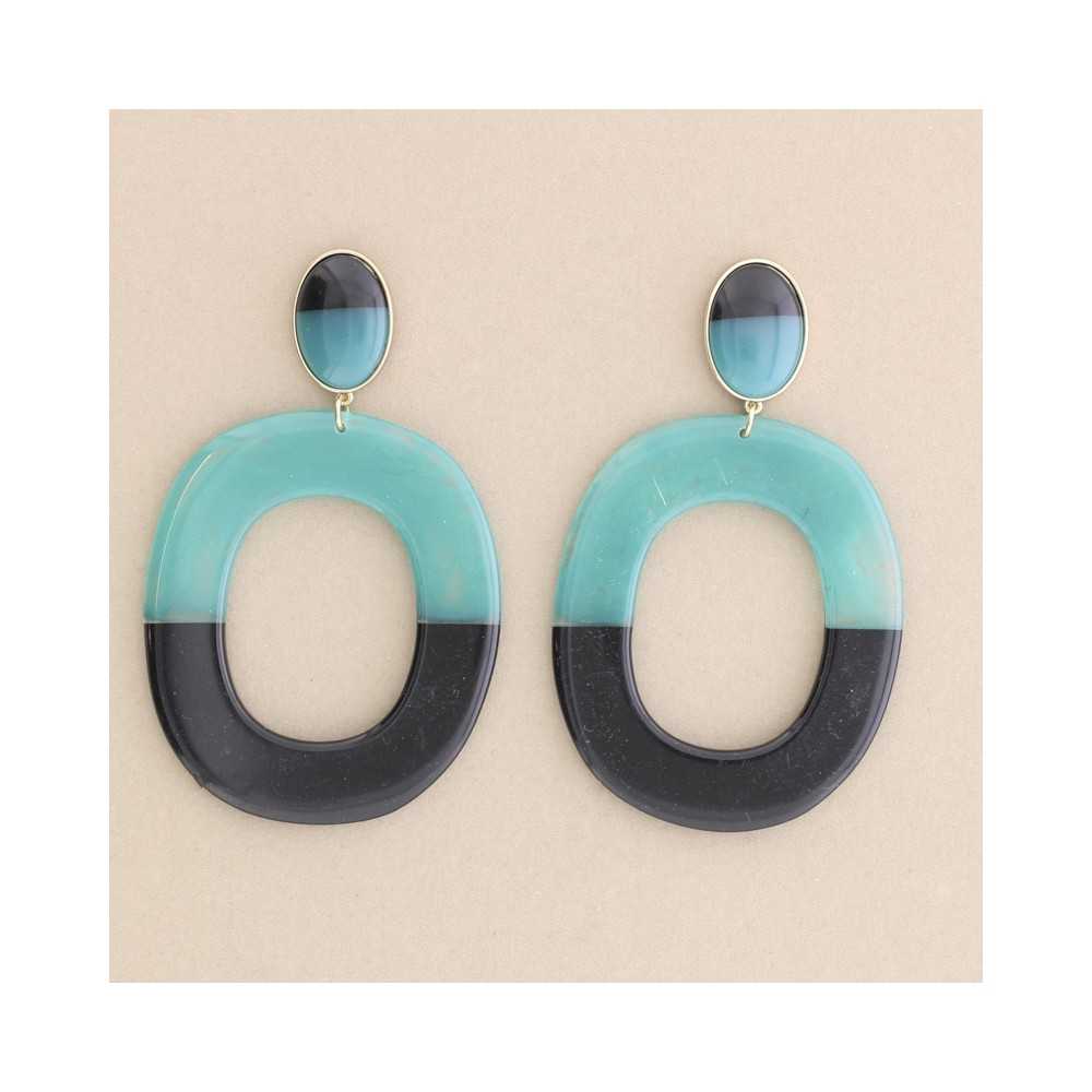 RESIN WIDE RING PENDANT EARRINGS