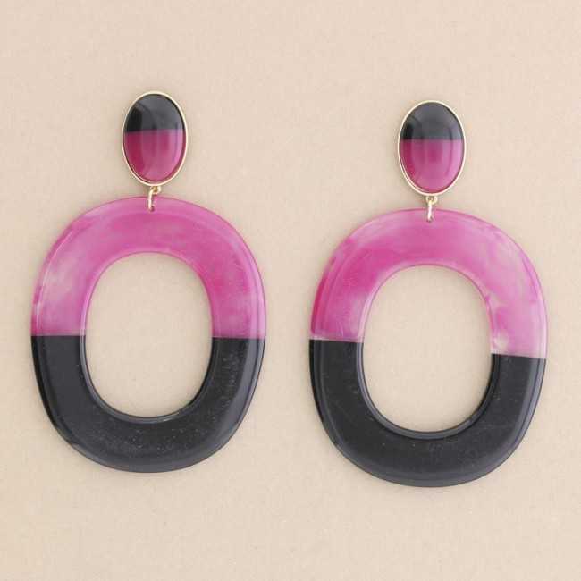 RESIN WIDE RING PENDANT EARRINGS