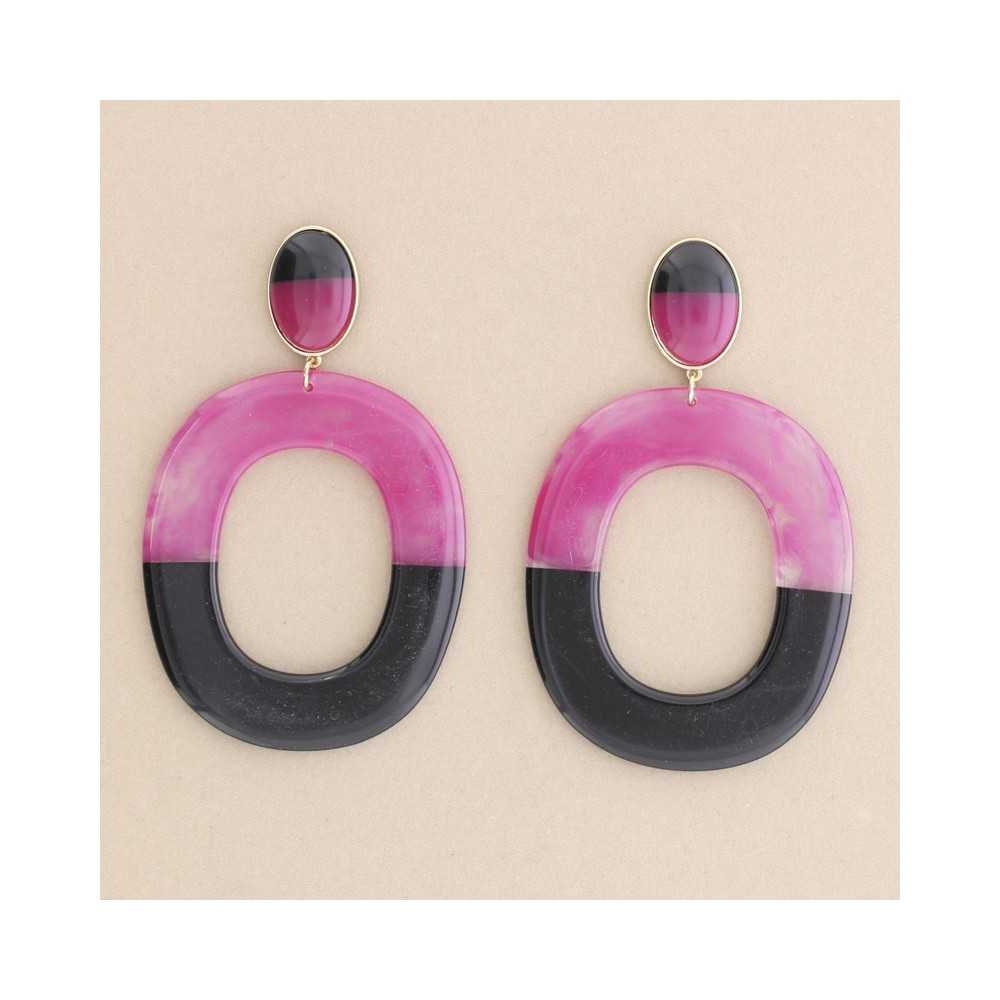 RESIN WIDE RING PENDANT EARRINGS