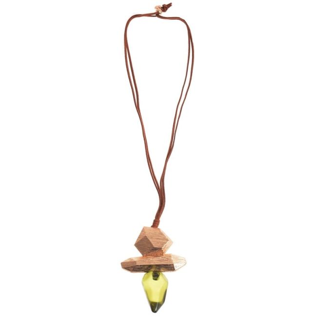 LONG NECKLACE METAL RESIN PENDANT