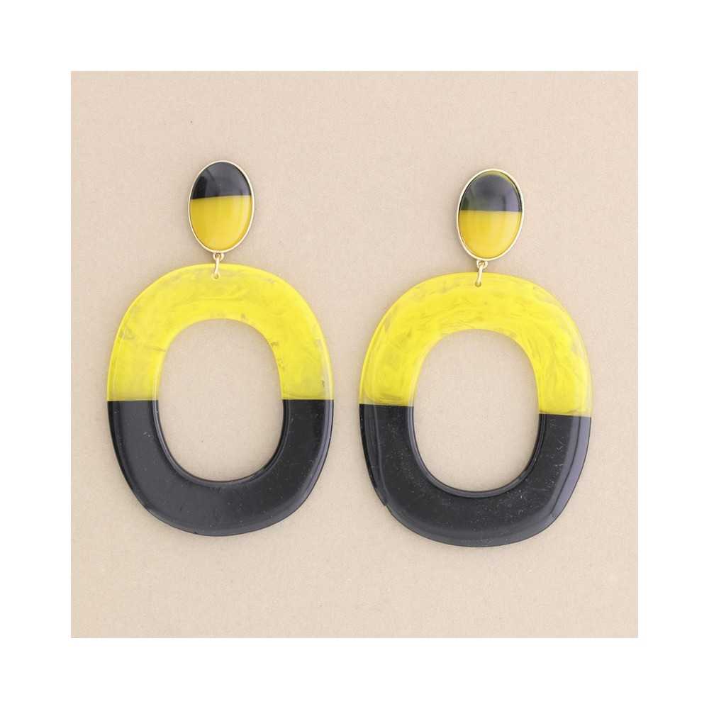 RESIN WIDE RING PENDANT EARRINGS