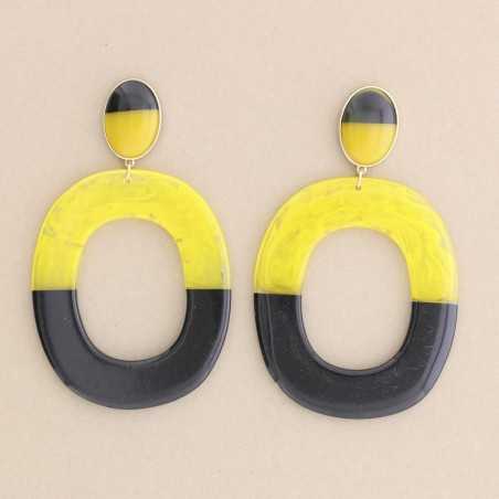 RESIN WIDE RING PENDANT EARRINGS