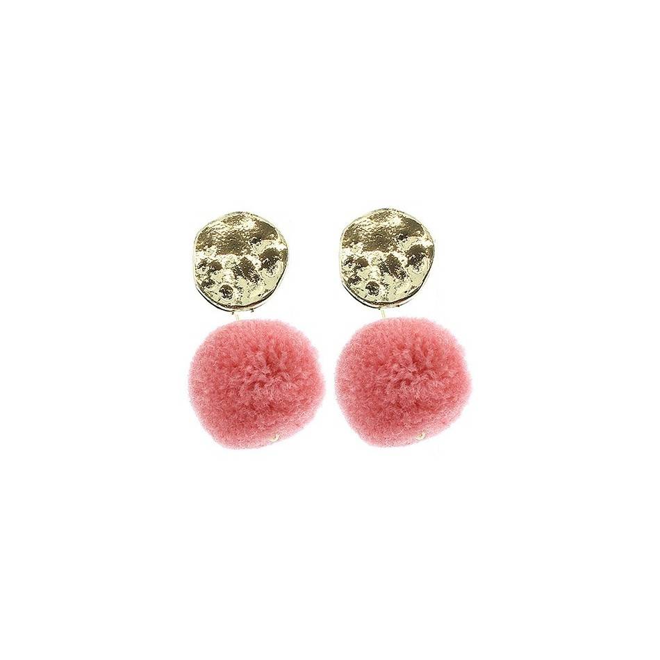 PENDIENTES METAL POMPÓN
