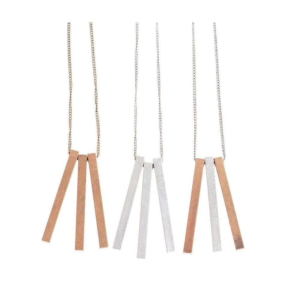 GEOMETRIC SHAPES LONG NECKLACE
