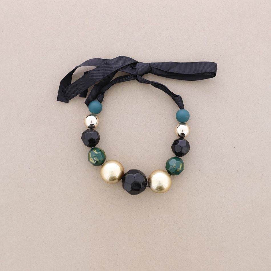 METAL RESIN BALLS SHORT NECKLACE