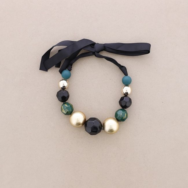 METAL RESIN BALLS SHORT NECKLACE
