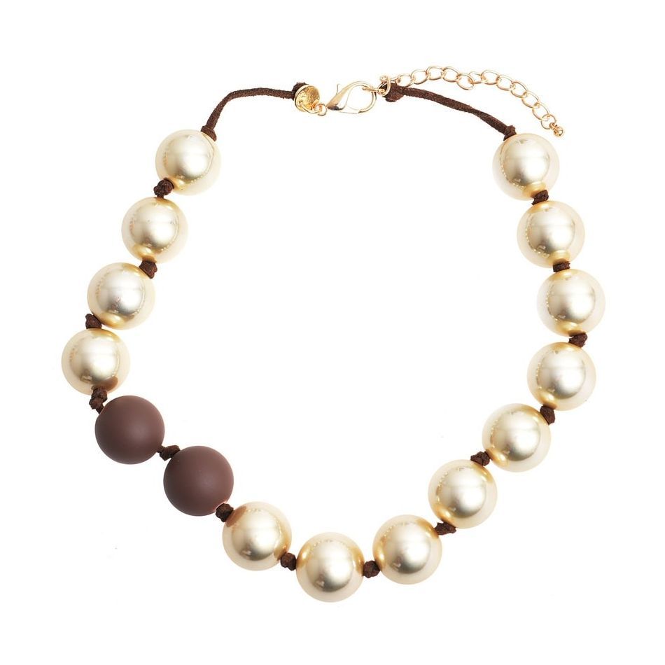 BALLS SHORT NECKLACE WITH METALLIC FINISH