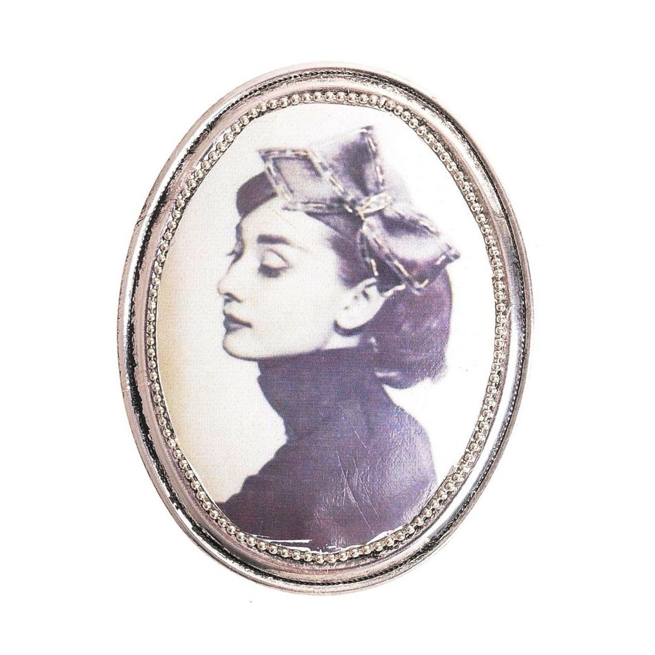 BROCHE METAL DIBUJO TELA