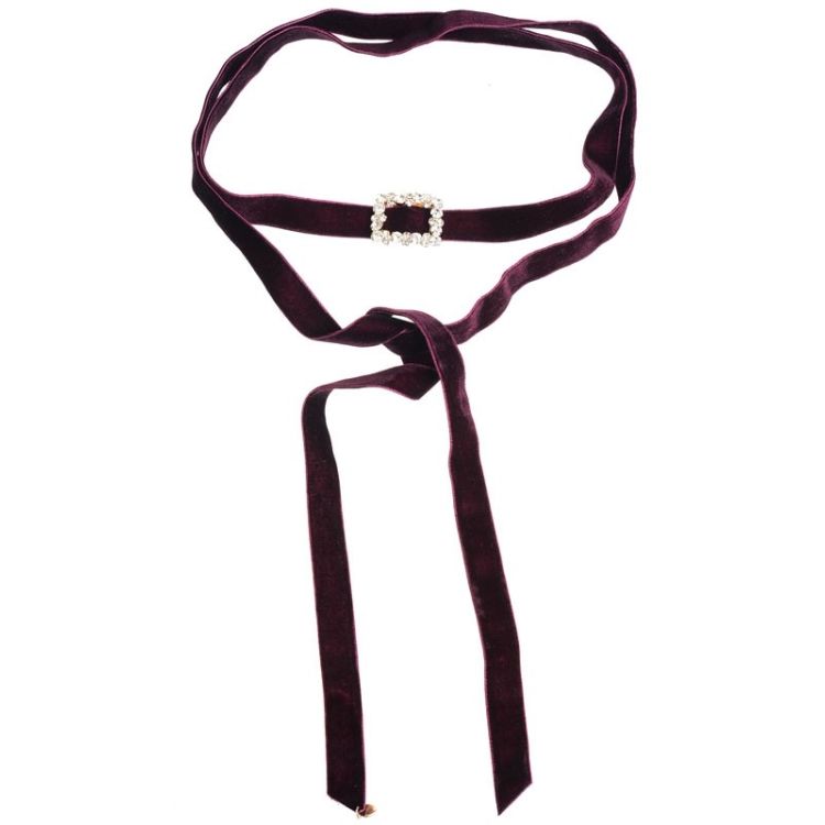 COLLAR LARGO TERCIOPELO STRASS