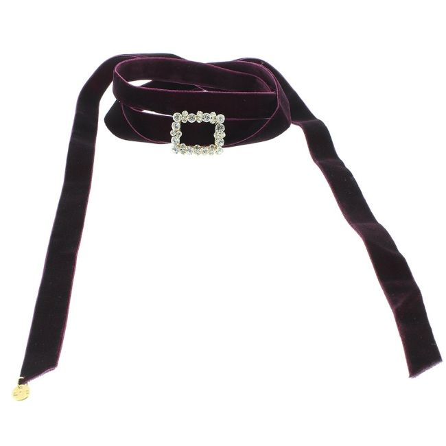 COLLAR LARGO TERCIOPELO STRASS