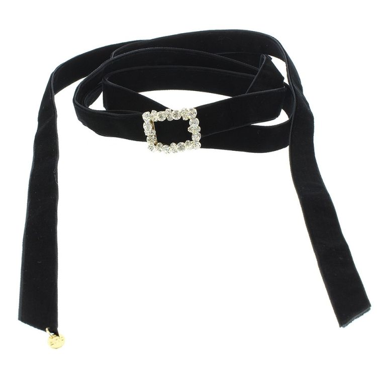 LONG STRASS VELVET NECKLACE 2