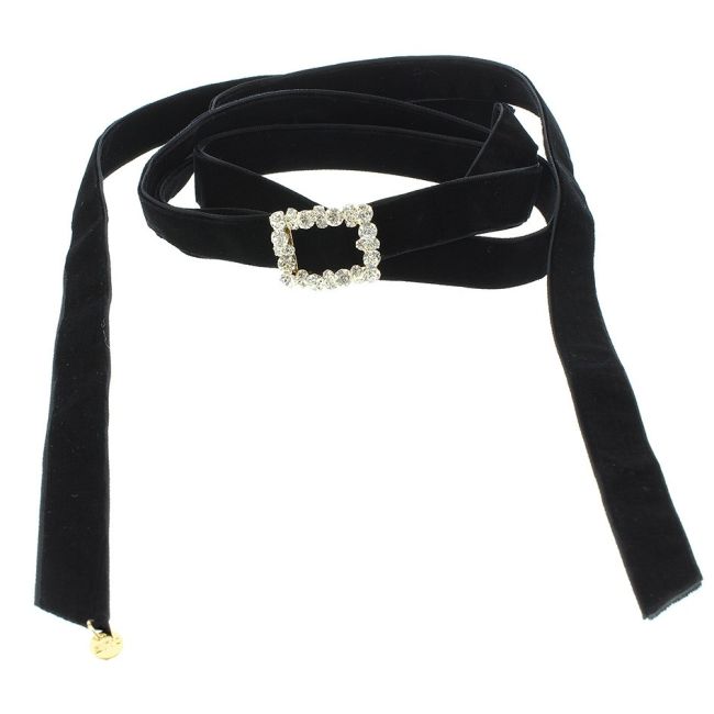 COLLAR LARGO TERCIOPELO STRASS