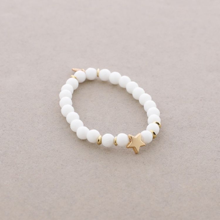 STONE BEADS ELASTIC BRACELET