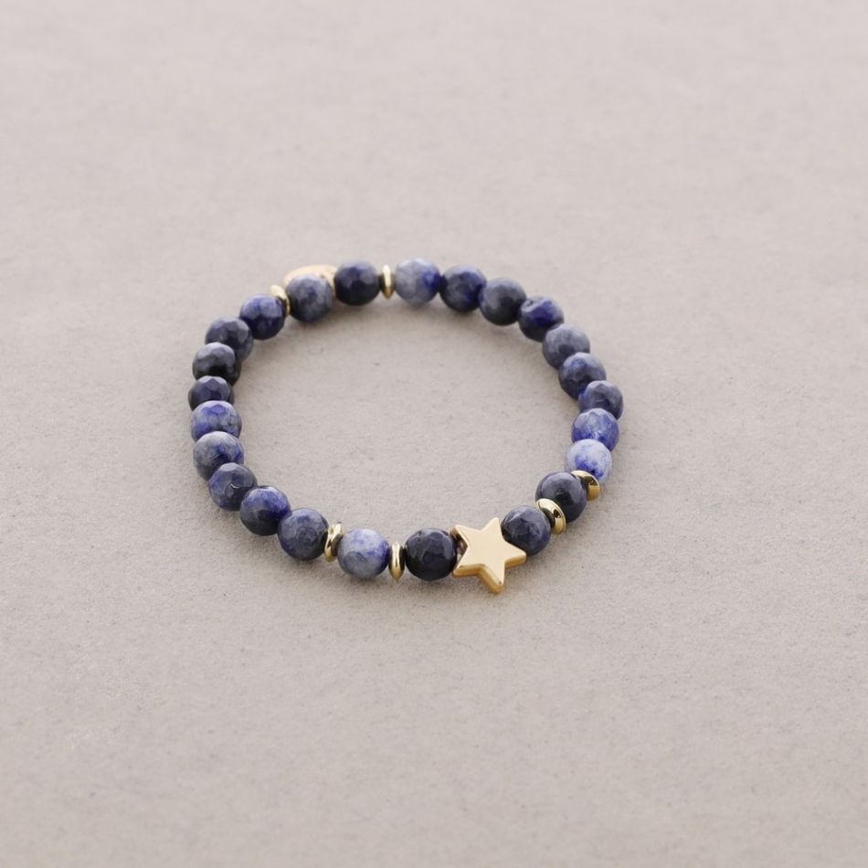STONE BEADS ELASTIC BRACELET