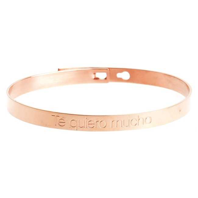 PULSERA RÍGIDA ACERO MENSAJE "TE QUIERO MUCHO"