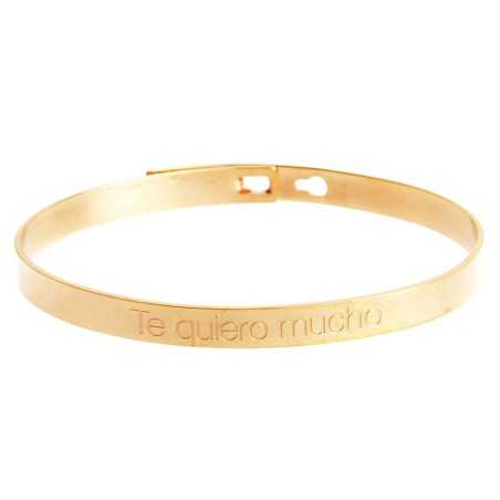 PULSERA RÍGIDA ACERO MENSAJE "TE QUIERO MUCHO"