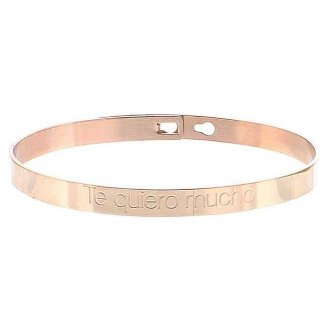 RIGID STEEL BRACELET WITH MESSAGE ´´I LOVE YOU SO MUCH´´