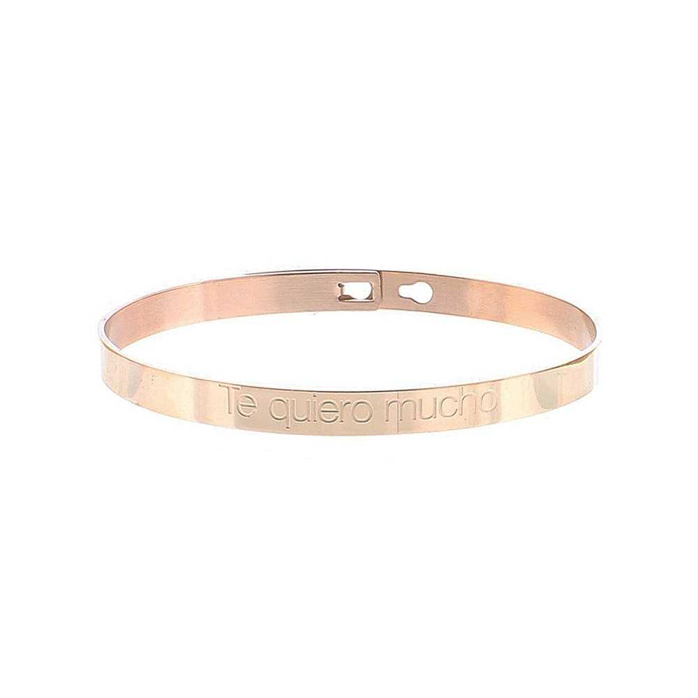 RIGID STEEL BRACELET WITH MESSAGE ´´I LOVE YOU SO MUCH´´