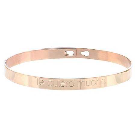 PULSERA RÍGIDA ACERO MENSAJE "TE QUIERO MUCHO"