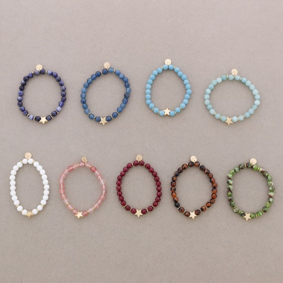 PULSERA ELÁSTICA CUENTAS PIEDRAS