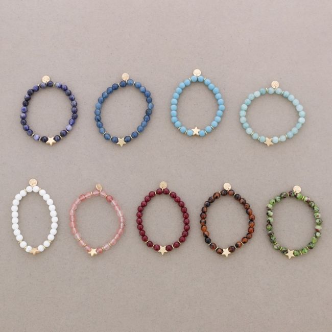 PULSERA ELÁSTICA CUENTAS PIEDRAS