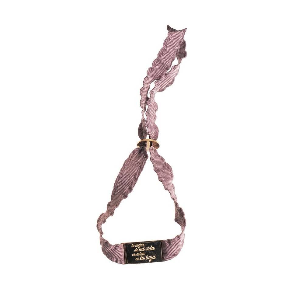 STEEL SHEET RIBBON BRACELET MESSAGE ´´ THE BEST THING IN MY LIFE IS BEING IN YOURS´´