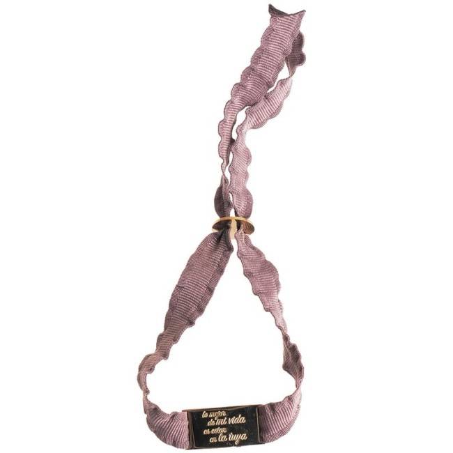 STEEL SHEET RIBBON BRACELET MESSAGE ´´ THE BEST THING IN MY LIFE IS BEING IN YOURS´´