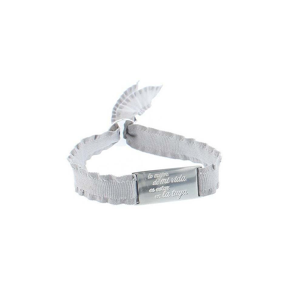 STEEL SHEET RIBBON BRACELET MESSAGE ´´ THE BEST THING IN MY LIFE IS BEING IN YOURS´´