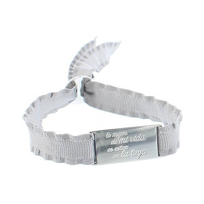 STEEL SHEET RIBBON BRACELET MESSAGE ´´ THE BEST THING IN MY LIFE IS BEING IN YOURS´´