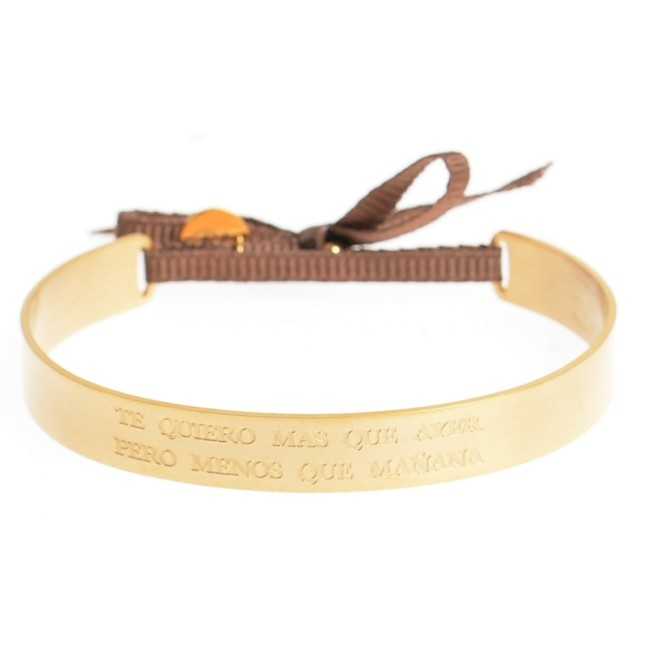 RIGID STEEL BRACELET WITH MESSAGE ´´I LOVE YOU MORE THAN YESTERDAY BUT LESS THAN TOMORROW´´