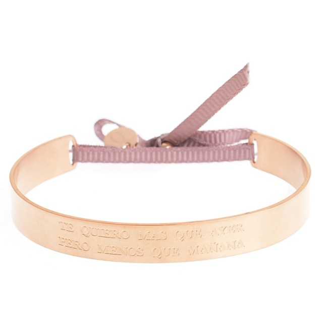 RIGID STEEL BRACELET WITH MESSAGE ´´I LOVE YOU MORE THAN YESTERDAY BUT LESS THAN TOMORROW´´