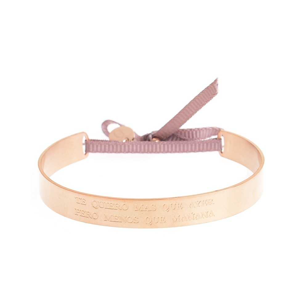 RIGID STEEL BRACELET WITH MESSAGE ´´I LOVE YOU MORE THAN YESTERDAY BUT LESS THAN TOMORROW´´