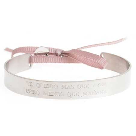 RIGID STEEL BRACELET WITH MESSAGE ´´I LOVE YOU MORE THAN YESTERDAY BUT LESS THAN TOMORROW´´