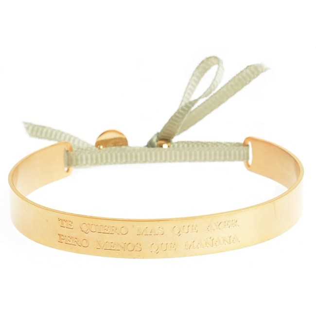 RIGID STEEL BRACELET WITH MESSAGE ´´I LOVE YOU MORE THAN YESTERDAY BUT LESS THAN TOMORROW´´