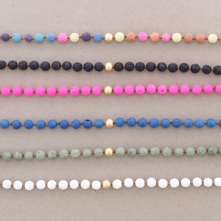 LAVA BEADS SHORT NECKLACE 38CM*8MM 2