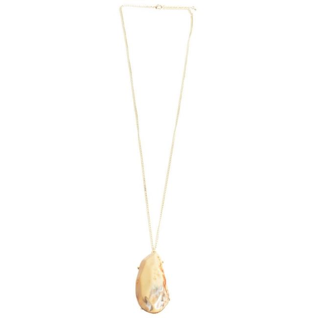 LONG RESIN PENDANT NECKLACE